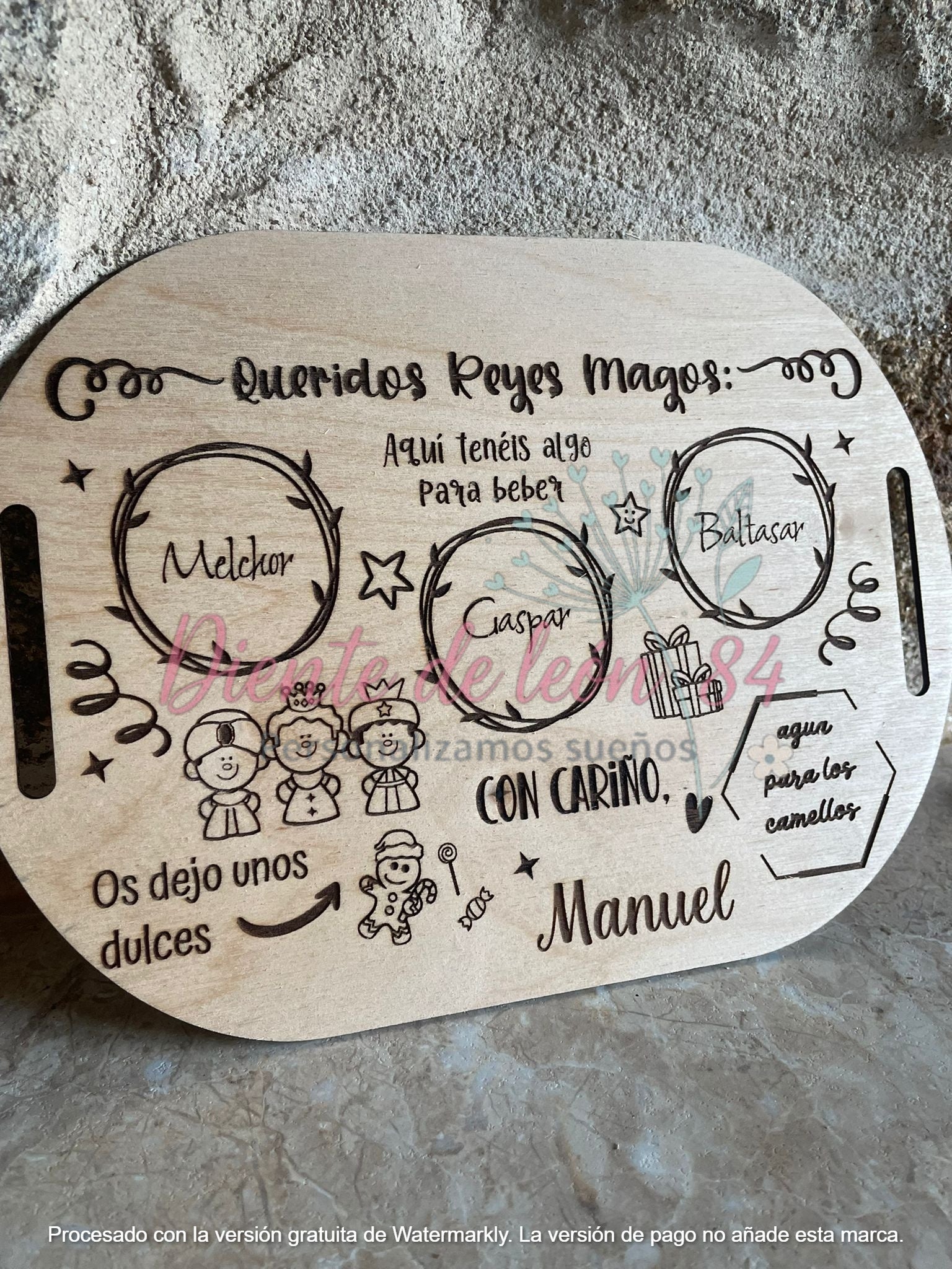 Bandejas de Madera para Papá Noel, Reyes Magos o Reversibles